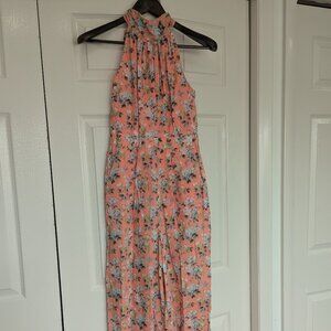 J. Crew, Liberty Fabric, floral jumpsuit, halter neckline and pockets, size 00